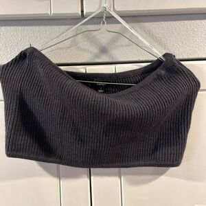 Lulu's Charcoal Ribbed Knit tube Top